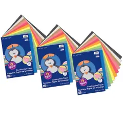 Art Street&reg; 12" x 18" Assorted Color Lightweight Construction Paper, 3 Packs of 100 Sheets