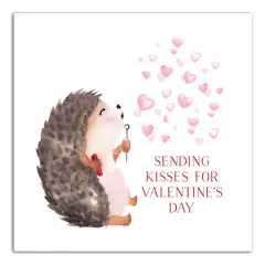 Hedgehog Heart Bubbles Canvas Wall Art