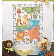 Dimensions&reg; Mod Zoo Baby Hugs Quilt Stamped Cross Stitch Kit