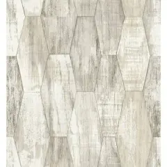 RoomMates Wood Hexagon Tile Peel & Stick Wallpaper Gray