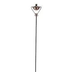 61" Brushed Copper Half Moon Garden Oil Lamp Patio Torch