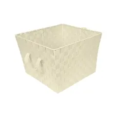 Simplify Large Woven Storage Bin Ivory