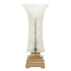 Set of 2" Gold Glass Glam Uplight, 18"