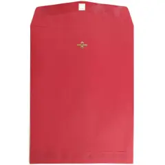 JAM Paper 10" x 13" Brite Hue Christmas Red Open End Clasp Closure Catalog Colored Envelopes