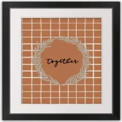 Together Orange Window Pane Black Framed Print Wall Art