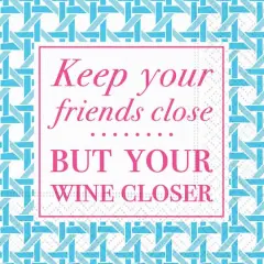 JAM Paper Keep Your Friends Close Cocktail Napkins, 40ct.