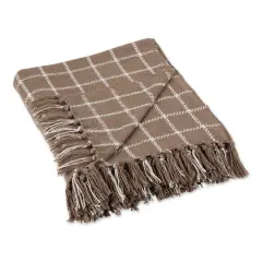 DII&reg; Checked Plaid Throw Brown
