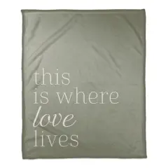 50" x 60" This Is Where Love Lives Coral Fleece Blanket