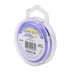 Artistic Wire&reg; 24 Gauge Silver Plated Tarnish Resistant Colored Copper Craft Wire, 15yd. Amethyst