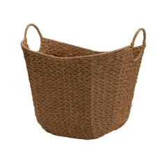 Household Essentials 17.5" Woven Paper Rope Basket with Handles Natural
