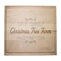 17" x 11" Christmas Tree Farm Maple Cutting Board