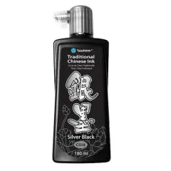 Yasutomo&reg; Traditional Chinese Ink, 180mL Silver Black