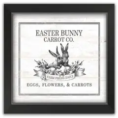 Easter Bunny Carrot Farm 4 11" x 14" Black Framed Print Under Plexiglass