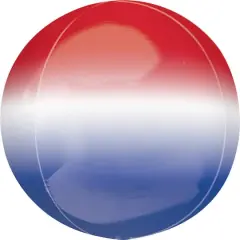 Obrz&reg; 16" Red, White & Blue Ombre Foil Balloon