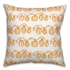 Pumpkin Doodle Throw Pillow