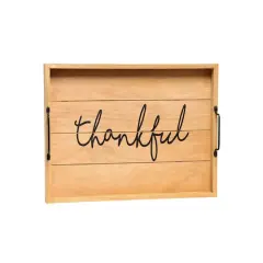 Elegant Designs&trade; 15.5" Thankful Serving Tray with Handles