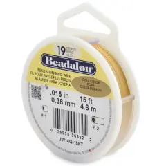 Beadalon&reg; 0.38mm Gold 19 Strand Bead Stringing Wire, 15ft.