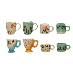 Hello Honey&reg; Multicolor Painted Stoneware Espresso Cup Set