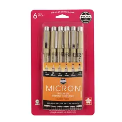 Pigma&reg; Micron&reg; Fine Line 6 Pen Set