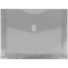 JAM Paper 9.75" x 13" Plastic Hook & Loop Closure Envelopes, 12ct. Smoke Gray