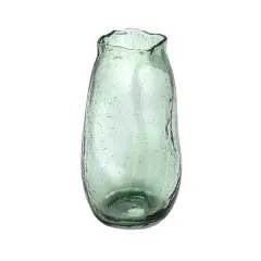 Hello Honey&reg; 10.5" Green Marbled Glass Organic Shaped Vase