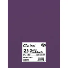 PA Paper&trade; Accents 8.5" x 11" 73lb. Textured Muslin Cardstock, 25 sheets Violet Dusk