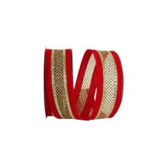JAM Paper 1.5" x 10yd. Velvet Wired Mesh Middle Ribbon