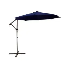 10ft. Navy Blue Off-Set Outdoor Patio Umbrella