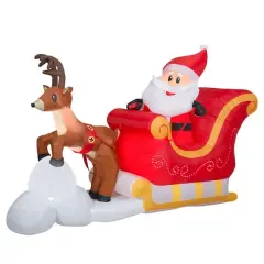 5.5ft. Lightshow Airblown&reg; Inflatable Sewn-in Micro LED Christmas Santa & Sleigh Takeoff
