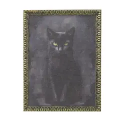 Black Cat Portrait Wall Art in Ornate Gold Frame by Ashland&reg;
