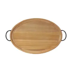27.5" Natural Wood Tray with Handles