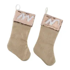DII&reg; Champagne Sequin Linen Holiday Stocking Set