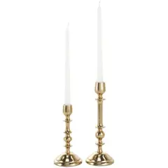 Gold Aluminum Metal Candle Holder Set