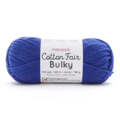Premier&reg; Cotton Fair&reg; Bulky Solid Yarn Classic Blue