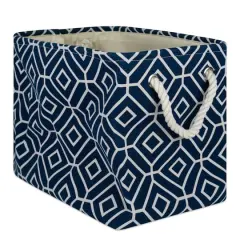 DII&reg; Large Stained Glass Print Rectangular Bin Navy