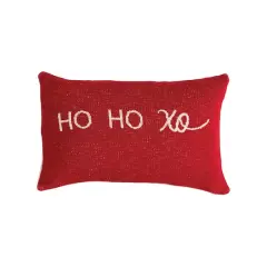 Hello Honey&reg; 24" Ho, Ho, XO Two-Sided Cotton Knit Lumbar Pillow