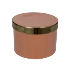 Hello Honey&reg; 3" Pink & Gold Enameled Metal Box with Shiny Interior