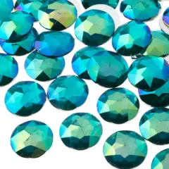 John Bead 20mm AB Acrylic Round Flat Back Rhinestones, 200ct. Turquoise AB