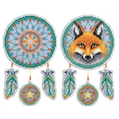 MP Studia Fox Ornament Plastic Canvas Counted Cross Stitch Kit