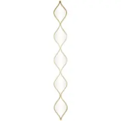 Gold Metal Slim Stacked Chain 5 Layer Wall Mirror with Tear Drop Pattern 7" x 1" x 59"