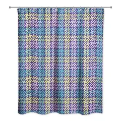 Plaid Shower Curtain Navy