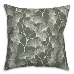 18" Gingko Leaves Indoor/Outdoor Pillow Sage