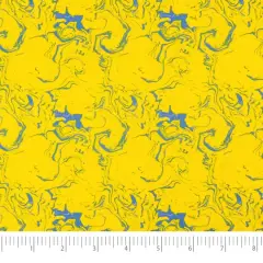 SINGER Yellow Blue Blender Cotton Fabric