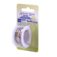 Artistic Wire&reg; 20 Gauge Multicolor Tarnish Resistant Colored Copper Craft Wire, 4yd. Silver/Gold/Black