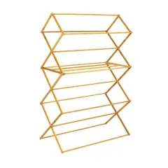 Household Essentials 60" Oversized Folding Bamboo Clothes Drying Rack with Flat Shelf