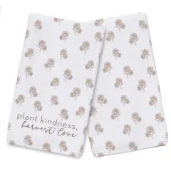 Plant Kindness Harvest Love Tea Towel Set White