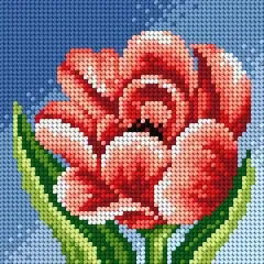 Orchidea Needlepoint Canvas For Halfstitch Without Yarn Peony - Printed Tapestry Canvas