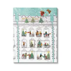 Stupell Industries Santa Claus Gifts City Rooftop Canvas Wall Art