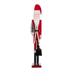 Glitzhome&reg; 42"H Wooden Christmas Santa Nutcracker
