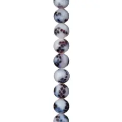 White & Black Snake Glass Round Beads, 10mm by Bead Landing&trade;
